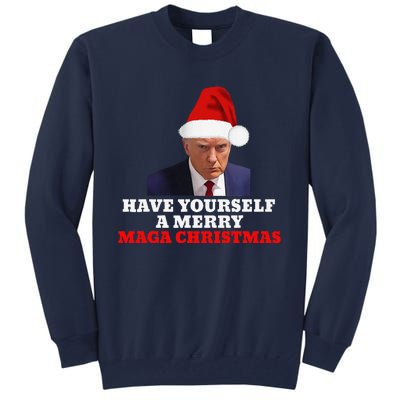 Funny Santa Trump Have Yourself A Merry Maga Christmas Xmas Tall Sweatshirt