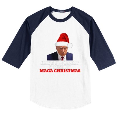 Funny Santa Trump Have Yourself A Merry Maga Christmas Xmas Baseball Sleeve Shirt