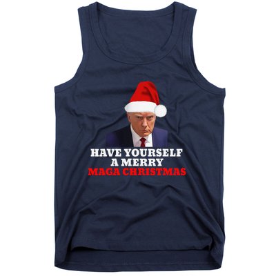 Funny Santa Trump Have Yourself A Merry Maga Christmas Xmas Tank Top