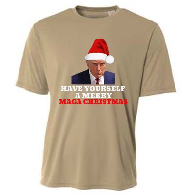 Funny Santa Trump Have Yourself A Merry Maga Christmas Xmas Cooling Performance Crew T-Shirt