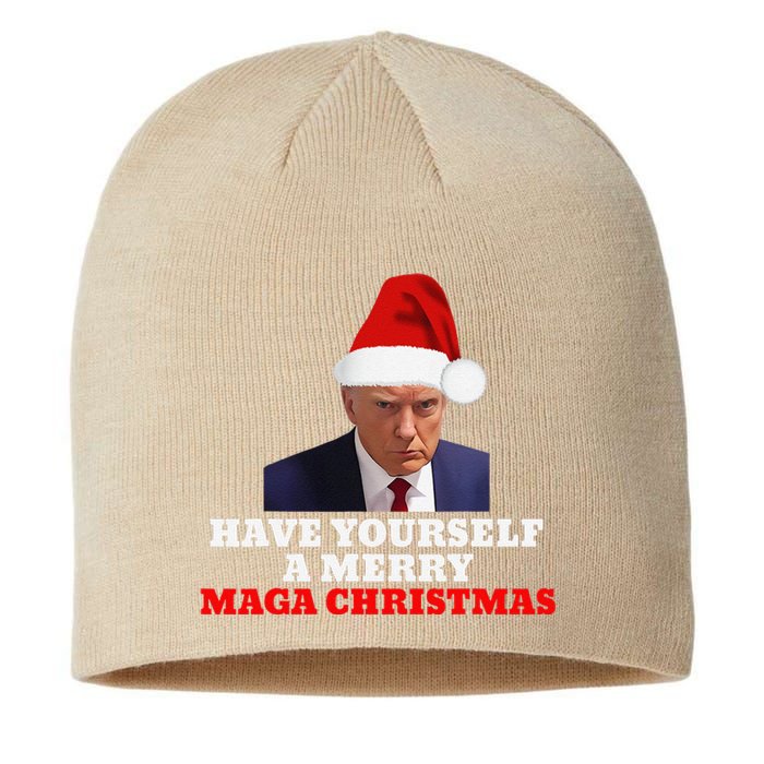 Funny Santa Trump Have Yourself A Merry Maga Christmas Xmas Sustainable Beanie