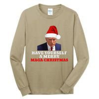 Funny Santa Trump Have Yourself A Merry Maga Christmas Xmas Tall Long Sleeve T-Shirt