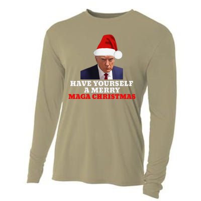 Funny Santa Trump Have Yourself A Merry Maga Christmas Xmas Cooling Performance Long Sleeve Crew