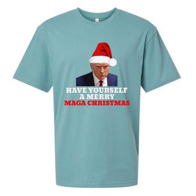 Funny Santa Trump Have Yourself A Merry Maga Christmas Xmas Sueded Cloud Jersey T-Shirt