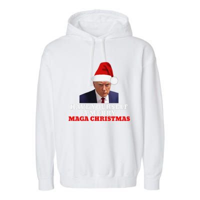 Funny Santa Trump Have Yourself A Merry Maga Christmas Xmas Garment-Dyed Fleece Hoodie