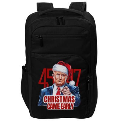 Funny Santa Trump Christmas Came Early 47th President Xmas Impact Tech Backpack