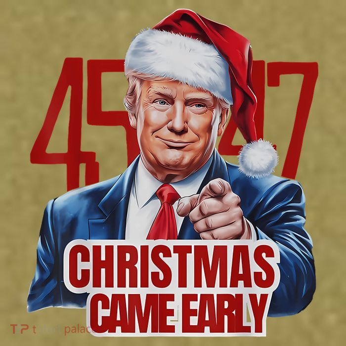 Funny Santa Trump Christmas Came Early 47th President Xmas Garment-Dyed Women's Muscle Tee