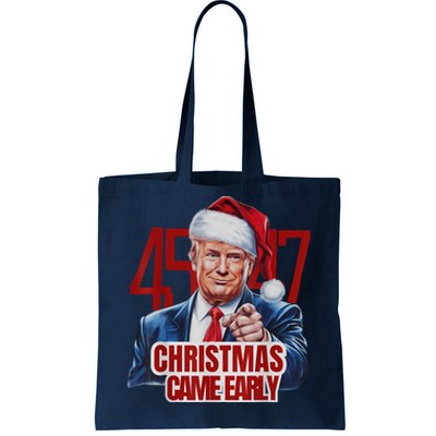 Funny Santa Trump Christmas Came Early 47th President Xmas Tote Bag