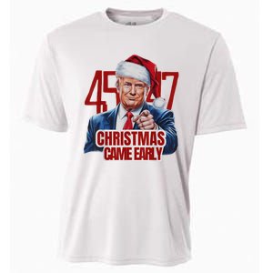 Funny Santa Trump Christmas Came Early 47th President Xmas Cooling Performance Crew T-Shirt