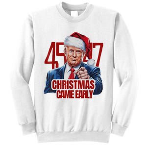 Funny Santa Trump Christmas Came Early 47th President Xmas Sweatshirt