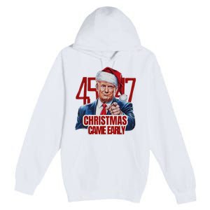 Funny Santa Trump Christmas Came Early 47th President Xmas Premium Pullover Hoodie