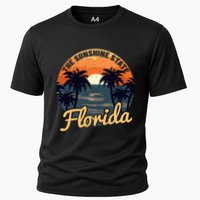Florida Sunset Throwback Design Classic Cooling Performance Crew T-Shirt