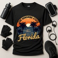 Florida Sunset Throwback Design Classic Cooling Performance Crew T-Shirt