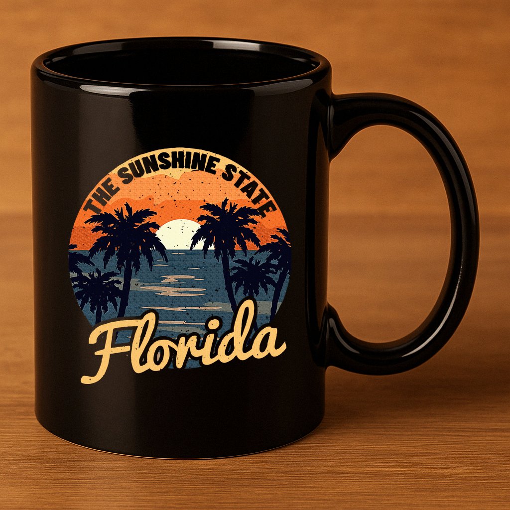 Florida Sunset Throwback Design Classic 11oz C Handle Ceramic Mug