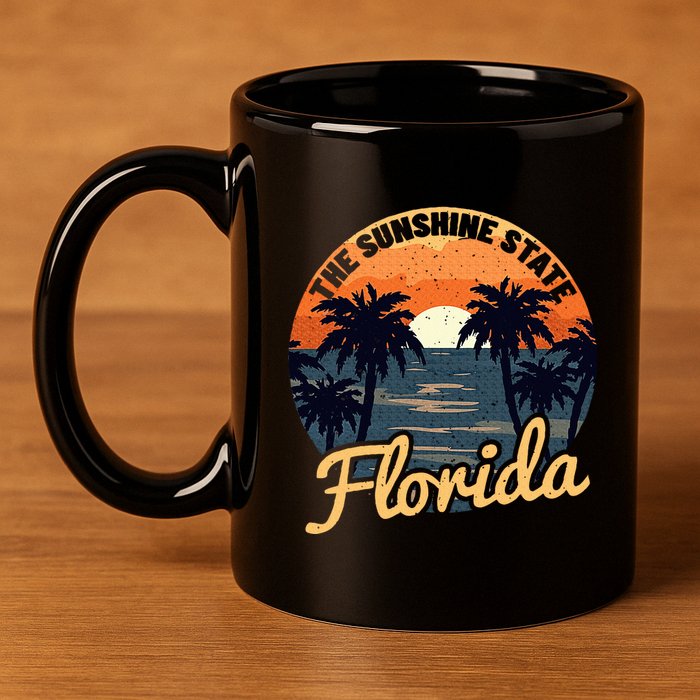 Florida Sunset Throwback Design Classic 11oz C Handle Ceramic Mug