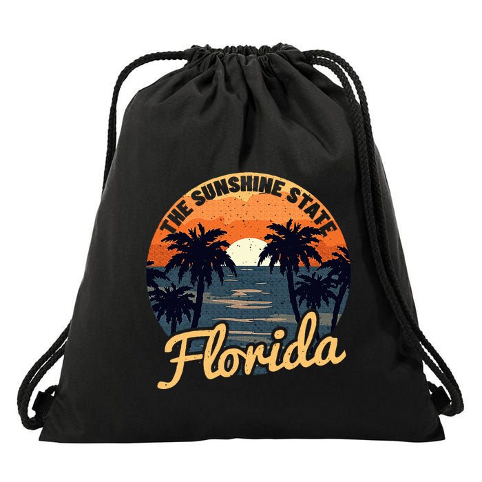 Florida Sunset Throwback Design Classic Drawstring Bag