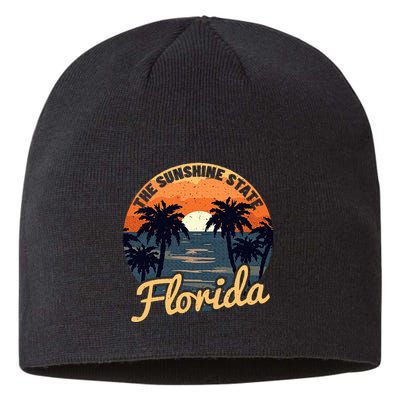 Florida Sunset Throwback Design Classic Sustainable Beanie