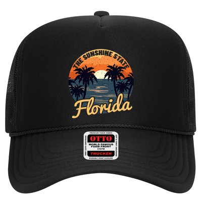 Florida Sunset Throwback Design Classic Trucker Hat