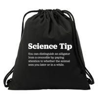 Funny Science Tip How To Distinguish A Alligator From A Crocodile Drawstring Bag