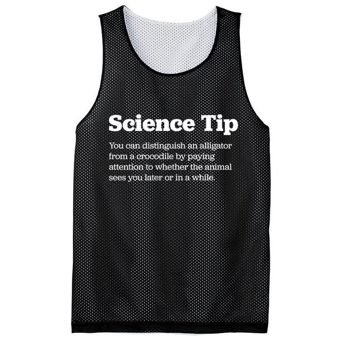 Funny Science Tip How To Distinguish A Alligator From A Crocodile Mesh Reversible Basketball Jersey Tank