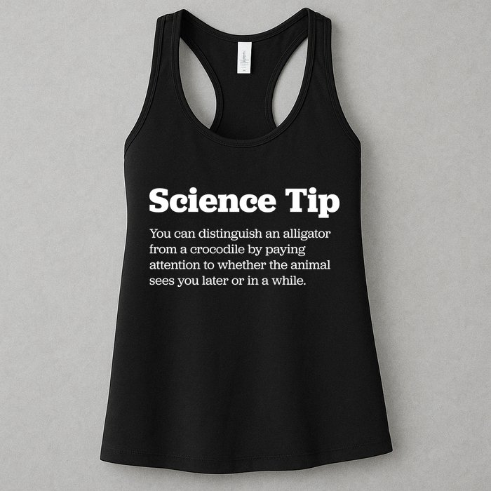 Funny Science Tip How To Distinguish A Alligator From A Crocodile Womens Tank Top
