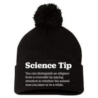 Funny Science Tip How To Distinguish A Alligator From A Crocodile Pom Pom 12in Knit Beanie