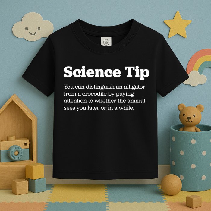 Funny Science Tip How To Distinguish A Alligator From A Crocodile Toddler T-Shirt