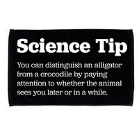 Funny Science Tip How To Distinguish A Alligator From A Crocodile Microfiber Hand Towel