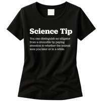 Funny Science Tip How To Distinguish A Alligator From A Crocodile Womens T-Shirt