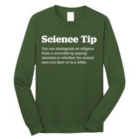 Funny Science Tip How To Distinguish A Alligator From A Crocodile Long Sleeve Shirt