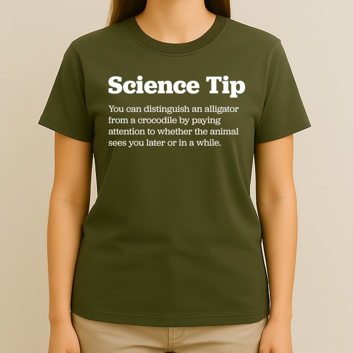 Funny Science Tip How To Distinguish A Alligator From A Crocodile T-Shirt