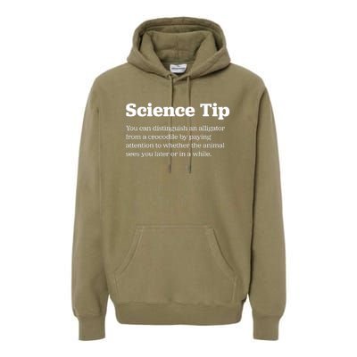 Funny Science Tip How To Distinguish A Alligator From A Crocodile Premium Hoodie