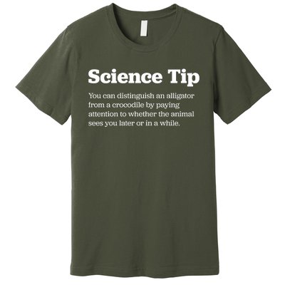 Funny Science Tip How To Distinguish A Alligator From A Crocodile Premium T-Shirt