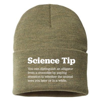 Funny Science Tip How To Distinguish A Alligator From A Crocodile Sustainable Knit Beanie