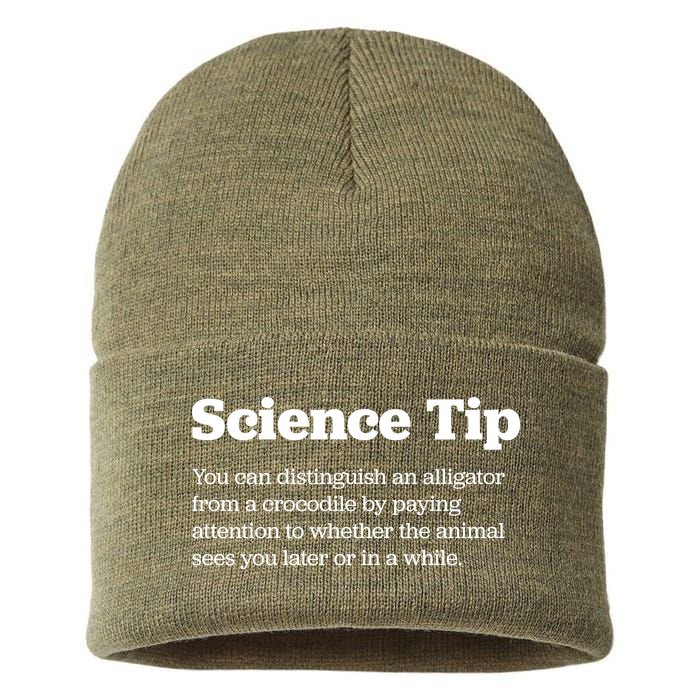 Funny Science Tip How To Distinguish A Alligator From A Crocodile Sustainable Knit Beanie
