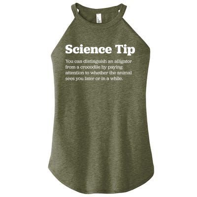 Funny Science Tip How To Distinguish A Alligator From A Crocodile Women's Perfect Tri Rocker Tank