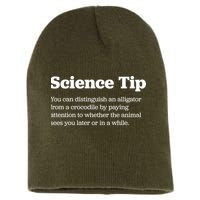 Funny Science Tip How To Distinguish A Alligator From A Crocodile Short Acrylic Beanie