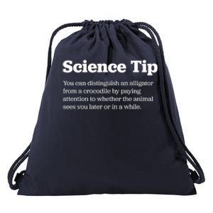 Funny Science Tip How To Distinguish A Alligator From A Crocodile Drawstring Bag