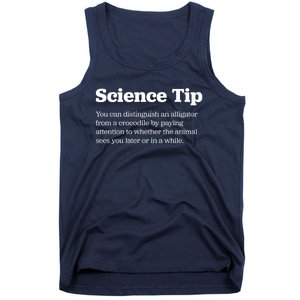 Funny Science Tip How To Distinguish A Alligator From A Crocodile Tank Top