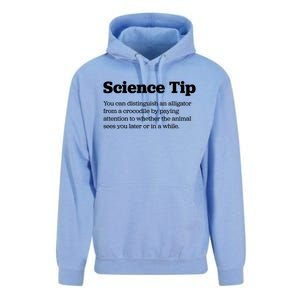 Funny Science Tip How To Distinguish A Alligator From A Crocodile Unisex Surf Hoodie