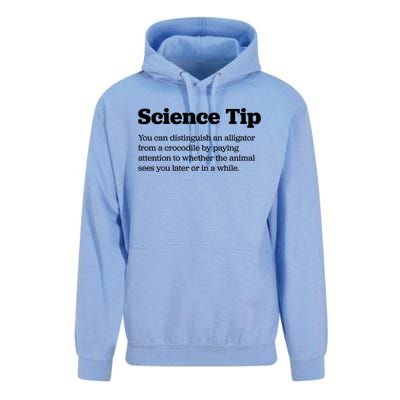 Funny Science Tip How To Distinguish A Alligator From A Crocodile Unisex Surf Hoodie