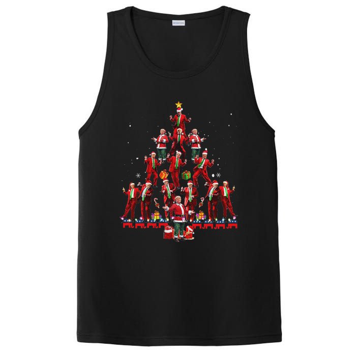 Funny Santa Trump Dance Tree Christmas Pajama Xmas PosiCharge Competitor Tank