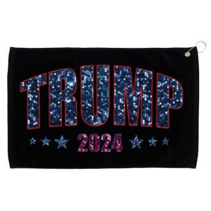 Faux Sequins Trump 2024 President Make America Trump Again Cool Gift Grommeted Golf Towel