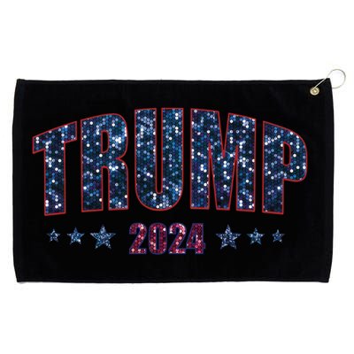 Faux Sequins Trump 2024 President Make America Trump Again Cool Gift Grommeted Golf Towel