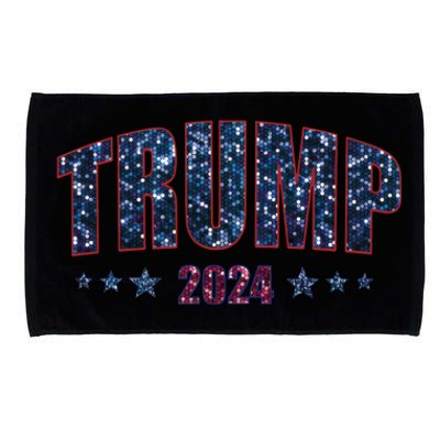 Faux Sequins Trump 2024 President Make America Trump Again Cool Gift Microfiber Hand Towel