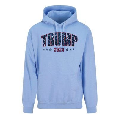 Faux Sequins Trump 2024 President Make America Trump Again Cool Gift Unisex Surf Hoodie