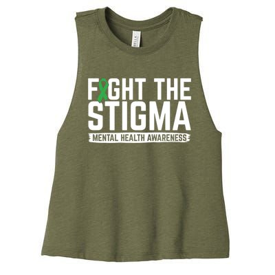 Fight Stigma Tal Health Awareness Tal Health Advocate Cool Gift Women's Racerback Cropped Tank