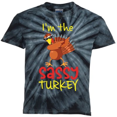 Funny Sassy Turkey Matching Family Group Thanksgiving Party Kids Tie-Dye T-Shirt