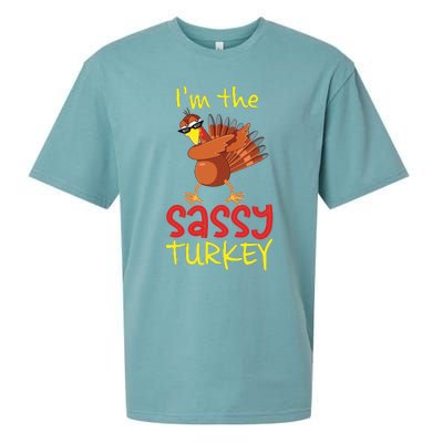 Funny Sassy Turkey Matching Family Group Thanksgiving Party Sueded Cloud Jersey T-Shirt