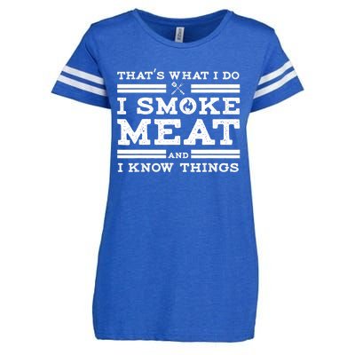 Funny Shirt That's What I Do I Smoke Meat And I Know Things Enza Ladies Jersey Football T-Shirt